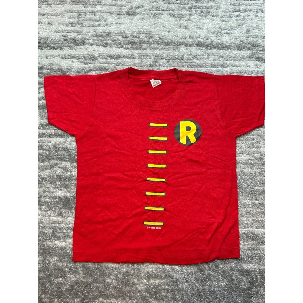 Underoos Robin T-Shirt Kids L 10-12 Red Vintage 1978 DC Comics Superhero Costume